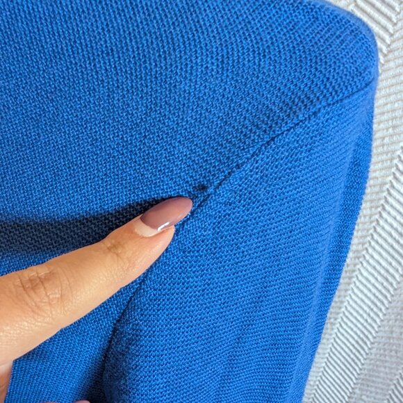 Talbots No-Close Cardigan Royal Blue Size L Classic Open Cardigan Duster - Picture 15 of 15